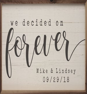 Personalized Name Date Forever Whitewash